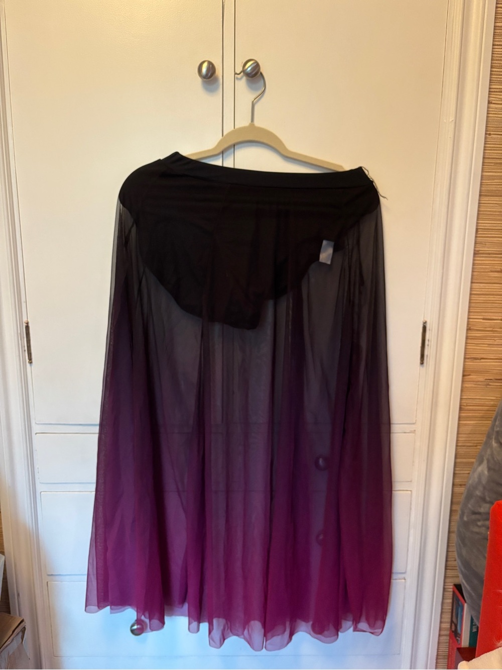 Balera Sheer Ombre Maxi Skirt - Black to Plum